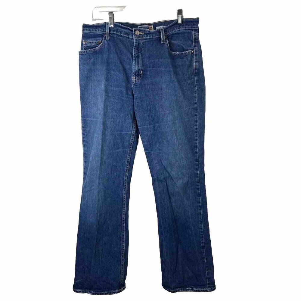 Vintage Old Navy Womens distressed jeans Sz 14  BootCut cotton stretch blue